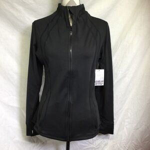 Level Up Active Black Women's  Zip Up Jacket Sz L NWT
